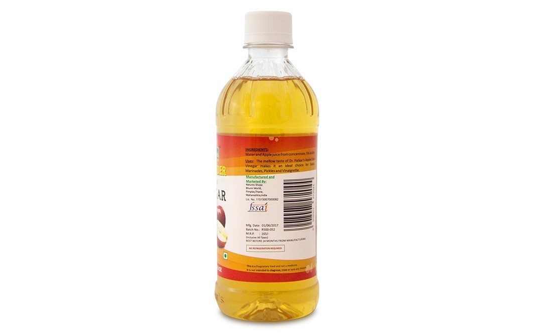 Dr. Pathkar's Apple Cider Natural Vinegar   Bottle  500 millilitre